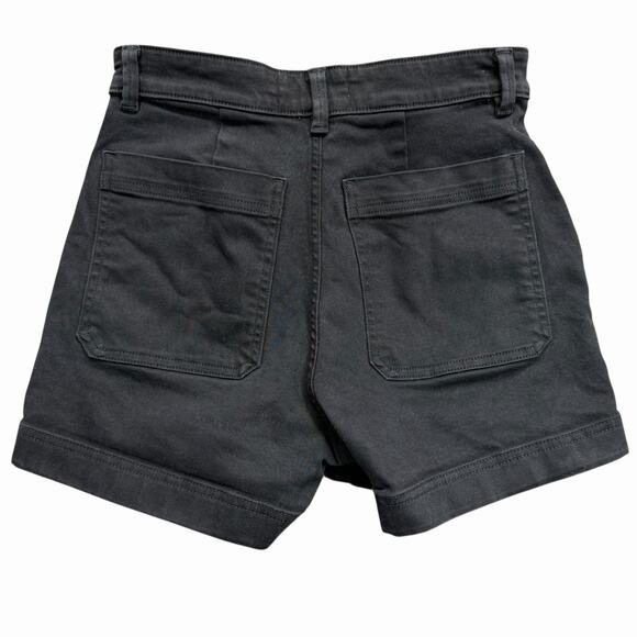 Everlane Women’s Black Chino Shorts High Rise Cotton Twill Sz 2 - Picture 6 of 7